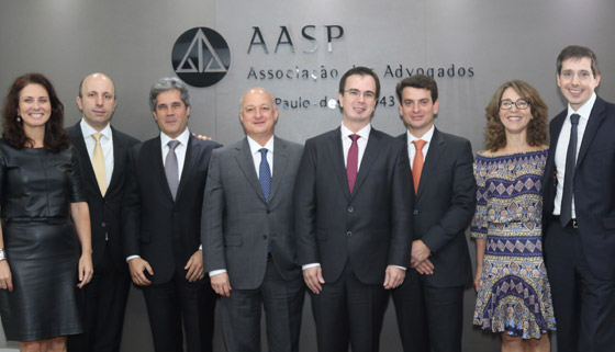Da esq para a dir.: Viviane Girardi, Rogério Corigliano, Mario Luiz Oliveira da Costa, Luiz Périssé Duarte Junior, Marcelo Vieira von Adamek, Renato José Cury, Fátima Cristina Bonassa Bucker e Eduardo Foz Mange