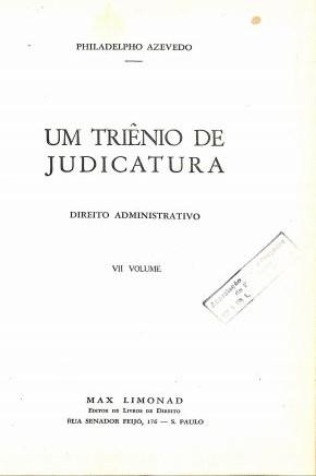 Um triênio de judicatura – direito administrativo