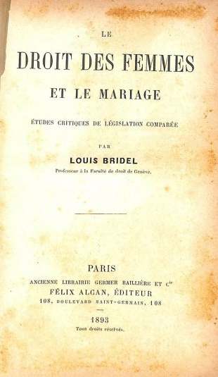 Le droit des femmes et le mariage
