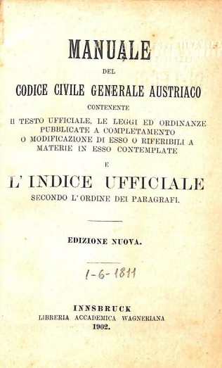 Manuale del codice civile generale austríaco