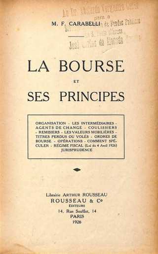 La bourse et ses principes