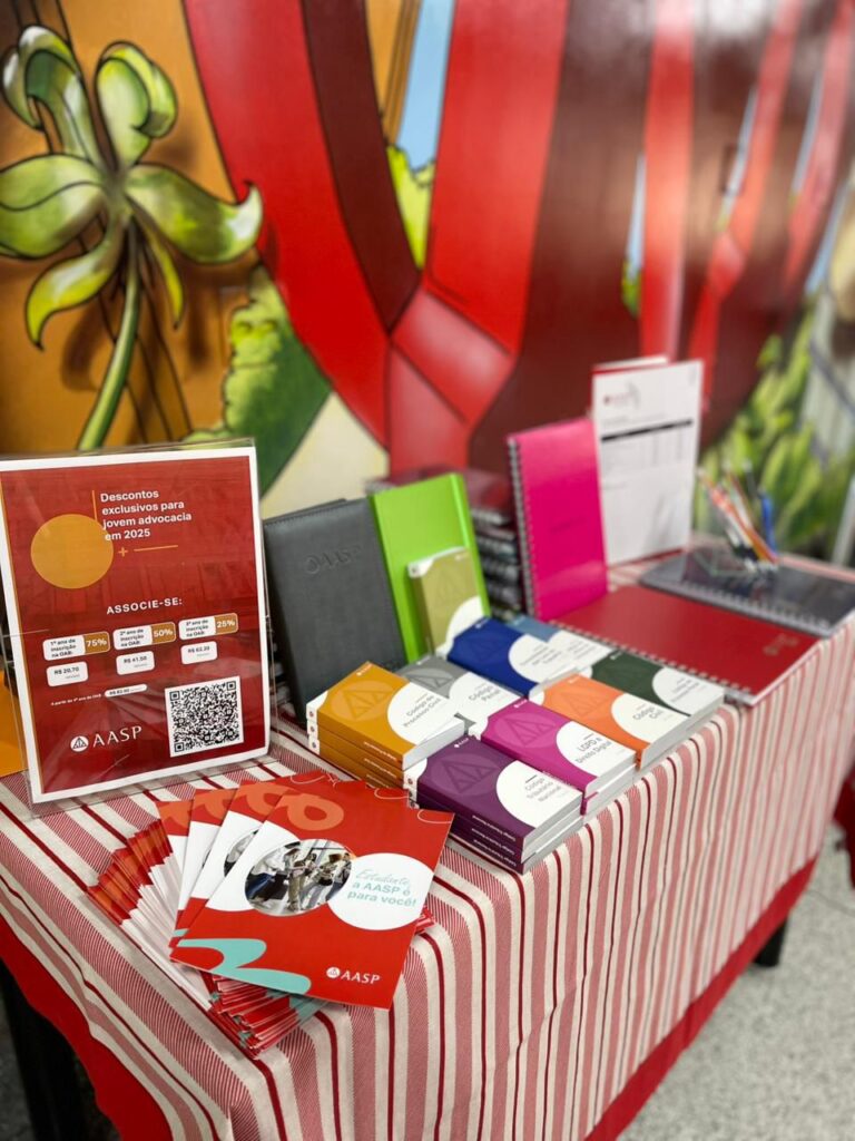 Estande da AASP é exposto em Universidade Presbiteriana Mackenzie (UPM) em Campinas, São Paulo..